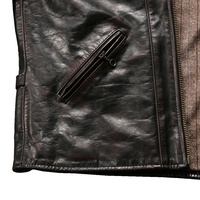 Vente en gros OEM vestes en cuir véritable tendance hiver avec fermeture éclair pour hommes Blouson en cuir cheval marron