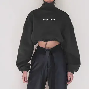 2023 pabrik kustom Crop Top wanita Pullover hoodie Dan kaus Fashion luar ruangan Croptops untuk anak perempuan