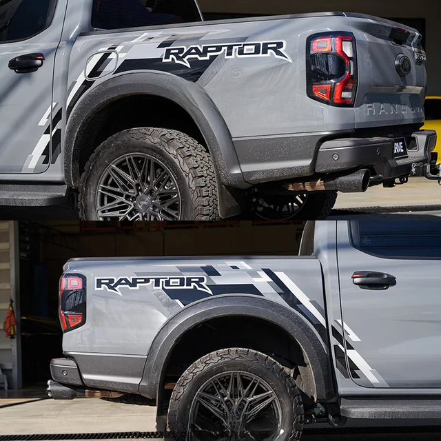 TESFEEL Volant en fibre de carbone pour Ford F150 Raptor 2021- 2023 – Volant à fond plat en forme de D avec poignée en cuir pré-foré cousue à la main compatible