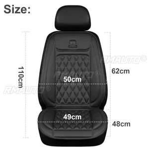1/2 Piezas Cojín Calefactor Eléctrico Universal de 12-24V para Asiento de Coche Individual, Funda Calentadora de Asiento de Invierno, Almohadilla Térmica para Coche - Product Image 6