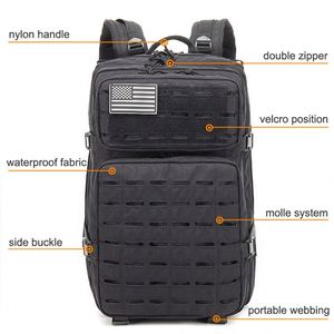 Mochila Táctica Unisex de Nailon de 45L con Logotipo Personalizado, Resistente al Agua, para Deportes al Aire Libre, Bolsa OEM, Gran Venta - Product Image 5