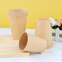 Gobelets à café en papier biodégradable à paroi simple, écologiques, imprimés avec un logo personnalisé, imperméables, 4oz-16oz, pour boissons chaudes