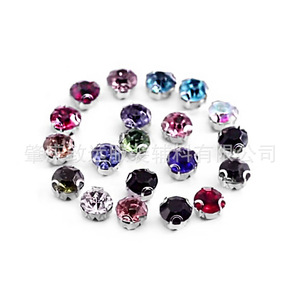 Diamantes de Imitación Redondos de 8mm, 12 Facetas, con Engaste Dorado, Blancos, para Joyería DIY, Ropa y Mochilas - Product Image 3