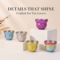 Tasse en titane en forme de gourde avec finition cristal colorée pour thé, café, bureau – Logo personnalisé, vente en gros pour marque privée et en vrac
