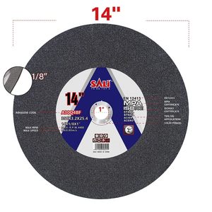 Pour SALI <span class=keywords><strong>355</strong></span> <span class=keywords><strong>mm</strong></span> meule de coupe abrasive <span class=keywords><strong>disque</strong></span> de coupe en métal de 14 pouces Support OEM & OBM personnalisé pour Machine de découpe - Product Image 1