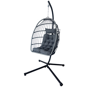 <span class=keywords><strong>Chaise</strong></span> suspendue en rotin pliable pour salon d'hôtel, meubles d'intérieur, jardin, avec support, <span class=keywords><strong>chaise</strong></span> à bascule, panier suspendu, hamacs - Product Image 3