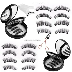 Wholesale Travel Reusable No Glue Needed 3D Quality Magnetic Synthetic Hair <strong>Lashes</strong> Natural Look Soft Mink Natural Long 0.07MM - Product Image 1