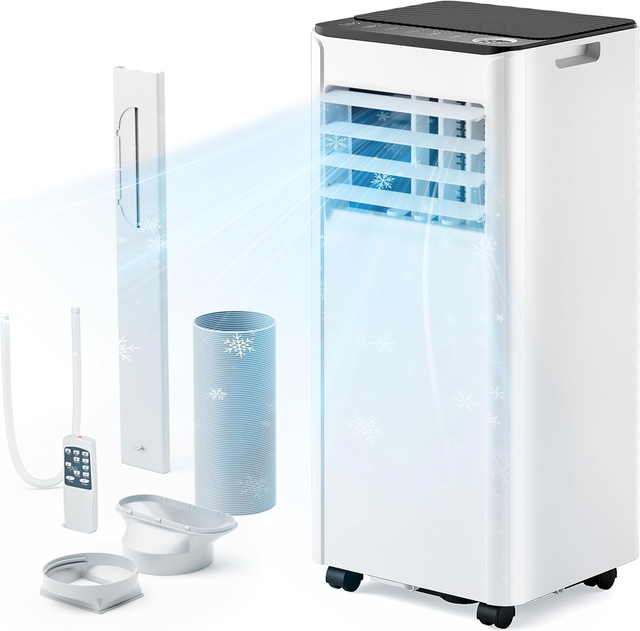 EUHOMY 10,000 BTU Portable Air Conditioners Air Conditioner Cools Smart Cooling AC with Remote, Dehumidifier, Fan
