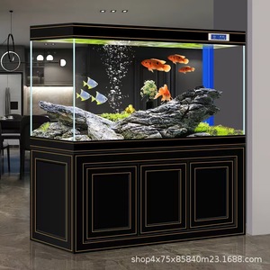 Nieuwe kleine luxe-stijl woonkamer bodemfilter ultra-heldere glazen viskom 450-1000L <span class=keywords><strong>aquarium</strong></span> met één-knops afvoer - Product Image 4