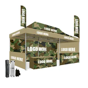 10x10ft sự kiện tán ngoài trời nhiệm vụ nặng nề bật lên gazebo in nhôm triển lãm thương mại Lều gấp với tường để bán thực phẩm tùy chỉnh - Product Image 1