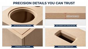 Caja de Altavoz Personalizada de MDF para Estantería, Caja Vacía de Madera para Altavoz HiFi, Corte CNC, Fabricación OEM - Product Image 2
