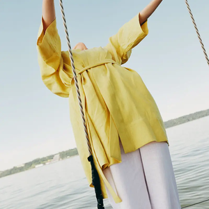 <span class=keywords><strong>Camicia</strong></span> di <span class=keywords><strong>lino</strong></span> da donna vacanza spiaggia giallo Boho sfuso abito Longue Femme manica lunga Kimono <span class=keywords><strong>lino</strong></span> 100% abiti camicie di <span class=keywords><strong>lino</strong></span> donna - Product Image 3