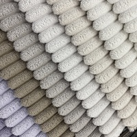 Tissu d'ameublement en velours côtelé rayé tissé en mélange de polyester de qualité supérieure, 2,5 wales, fausse fourrure de lapin, pelucheux et moelleux pour canapé