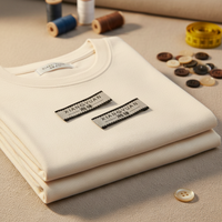 Étiquette de col de vêtement rectangulaire en polyester brodé, durable, imperméable et écologique, personnalisée, marque Fangnian, fabriquée à Guangdong