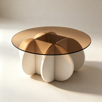 Table basse en verre minimaliste, design moderne, petite table de salon, mobilier tendance de luxe léger pour la maison