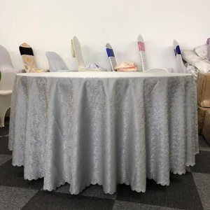 Classic Wedding Tablecloth 132 Inch 120 Inch Round Silver <strong>Table</strong> <strong>Cloth</strong> for Wedding Party Banquet Events Restaurant - Product Image 2