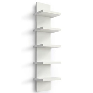 <b>Wall</b> <b>Mounted</b> Wooden <b>Shelf</b> 5 Tier White Rectangle Durable For Bedroom Bedside Bathroom Storage - Product Image 4