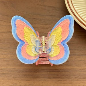 Superbe pince à cheveux en acrylique en forme de papillon coloré, grande taille, nouveau design, cadeaux de vacances pour femmes et filles - Product Image 4