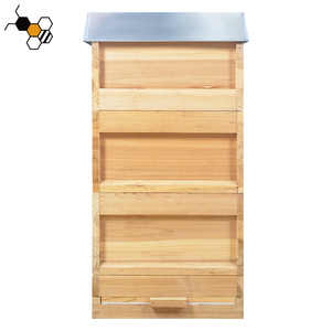 Ruche à trois niveaux avec couvercle supérieur en métal, ruche de type allemand de qualité supérieure, en bois de sapin durable, vente en gros - Product Image 2