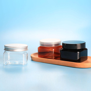 Custom Color PET <b>Plastic</b> Cream Jar with Screw Cap Lids 150ml/300ml for Skin Care Face Scrub Eye Cream & Body Butter Lotion - Product Image 3