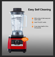 Licuadora Comercial de 2200W, 2L, 9 Velocidades, Motor de Cobre Puro, Resistente, Libre de BPA, Trituradora de Hielo, Procesador de Alimentos, a Prueba de Fugas