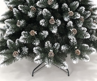 Hot Sale Metallst änder Künstlicher PVC dekorativer Baum mit weißem Glitzer und Tannenzapfen Silber beere für Home Office Holiday Decor