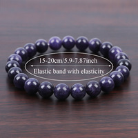 Bracelet ajustable unisexe en perles élastiques avec pierre dragon violette en forme de boule pour mariage – En stock, vente en gros
