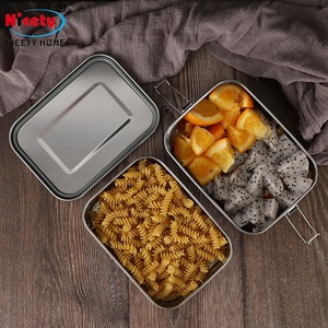 Lonchera Ecológica Bento, Contenedor de Alimentos de Dos Capas, Acero Inoxidable 18/8 para Niños y Adultos, Edelstahl Brotdose <span class=keywords><strong>2</strong></span> en 1, Metal - Product Image 4