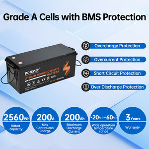 12.8V 200Ah 딥 사이클 납산 배터리 교체용 배터리, IP65 6000 사이클, 내장 블루투스 기능 탑재 - Product Image 1