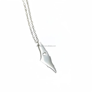 Livraison rapide nouveau Design <span class=keywords><strong>Palestine</strong></span> colliers carte bijoux haute poli 316l acier inoxydable Jérusalem Gaza paix collier pour hommes - Product Image 1