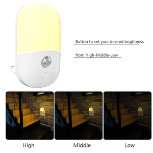 Capsule Shape LED <b>Plug</b>-in Motion Sensor Night <b>Light</b> 2700K Warm White EU/US/UK <b>Plug</b> for Indoor Use - Product Image 6