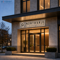 Boîte lumineuse publicitaire personnalisée SKYSEEN en acier inoxydable, enseigne LED avec logo, enseignes lumineuses pour la décoration commerciale extérieure
