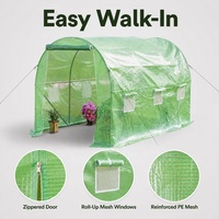 Serre de jardin portable extra-large 3x2x2m avec fenêtres enroulables pour plantes