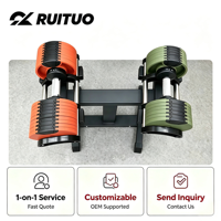 Ensemble d'haltères hexagonales réglables multifonctions 32 kg en acier personnalisé antidérapant orange RUI TUO, poids libres pour la gym et le fitness