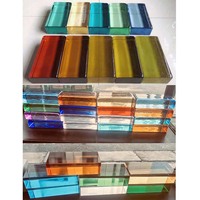 Bloc de briques en verre de couleur noire meilleure qualité blocs de briques en verre de construction en cristal fournisseurs prix de gros mur de briques en verre massif