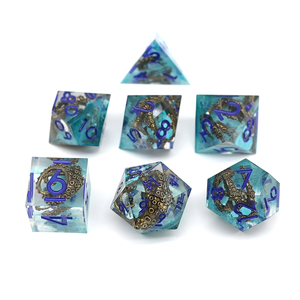 Crazy Octopus RPG <span class=keywords><strong>Dice</strong></span> Transparente Azul Púrpura Borde afilado Resina de <span class=keywords><strong>color</strong></span> DnD Juego de dados para juegos de rol - Product Image 2