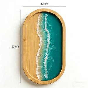 Vassoio in Legno per Insalata, Decorazione per la Casa, Porta Gioielli, Arte in Legno e Resina - Product Image 6