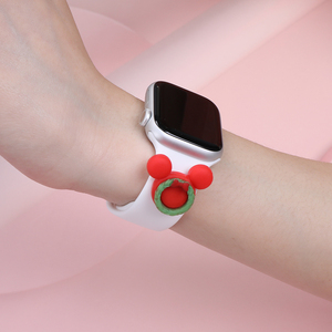 Correas de reloj inteligente para <span class=keywords><strong>Apple</strong></span> <span class=keywords><strong>Watch</strong></span> Series 8, correa de muñeca de 45mm con muñecos decorativos de resina 3D, abalorios de correa de reloj de silicona - Product Image 1