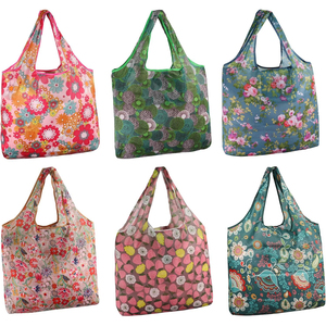 Custom Printing Cartoon Logo Ripstop Machine Washable 190T Polyester Eco-friendly Reusable Rpet Foldable Shopping <b>Bag</b> <b>Long</b> - Product Image 1