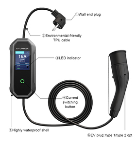 JNTIMUYA TYPE1 TYPE2 GBT <span class=keywords><strong>Esla</strong></span> 3.5kw 7kw 9.6kw 11kw 22kw 16A 32A 40A Cargador Ev Portátil Ajustable - Product Image 6