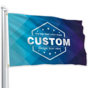 Qiyang Wholesale Digital Printing Any Size Any logo Any Color Advertising Promotional Blue Custom <b>Flags</b>, Banners - Product Image 5