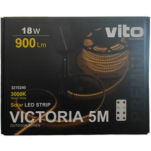 Bande LED extérieure 5m alimentée par énergie solaire 18W 900Lm Lumière chaude 3000K Éclairage de jardin - Product Image 2