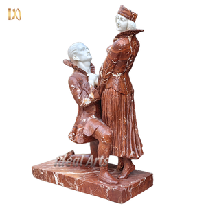 Statue de couple dansant en marbre sculpté à la main, taille réelle, bicolore, pour jardin extérieur - Product Image 2