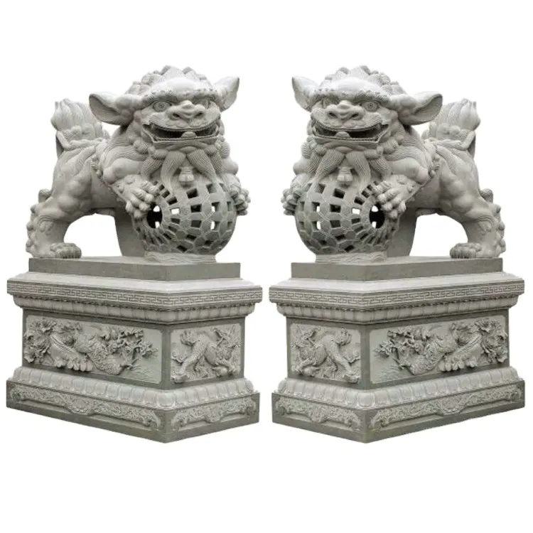 الصينية حجر الرخام الغرانيت فو تمثال لكلب