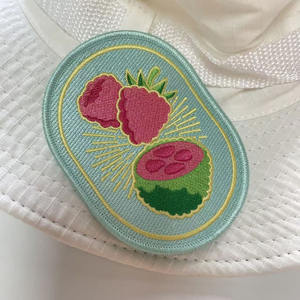 Laag Moq Borduurwerk Ijzer Op Patches Custom Design Logo Geborduurde Stof Patches Voor Trucker Hoed Kleding - Product Image 4