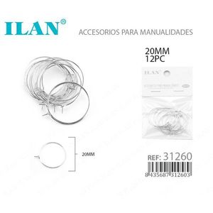 Ilan Hoops 20 mm 12 pezzi Forniture per artigianato per la creazione di gioielli - Product Image 3