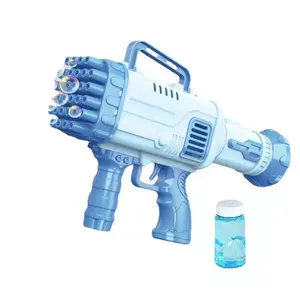 2024 Bubble Toys Wholesale Summer Outdoor Children Toys 32 Holes Electric Gatling Automatic Bubble Shooter Gun Toy