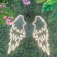 Meilleures ventes e-commerce transfrontalier : Enseignes lumineuses néon personnalisées en forme d'ailes d'ange avec plaques arrière en acrylique, indice de protection IP65 pour extérieur