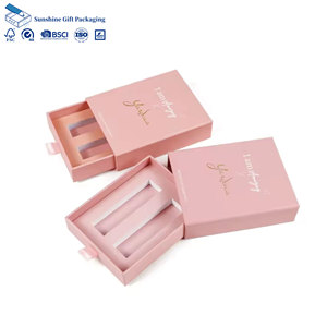 Custom Logo Design Pink Drawer Sliding Packaging Box Luxury Square Rigid Paper Gift Box <b>Scarf</b> Packaging for Jewelry - Product Image 1