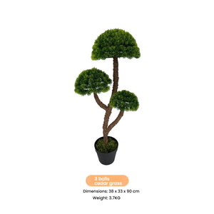 3 topları yapay Topiaries ağacı Milan çim kar çam yaprağı uçurum <span class=keywords><strong>Juniper</strong></span> yaprakları fıstık Bonsai 90CM yeşil heykel çam ağaçları - Product Image 5